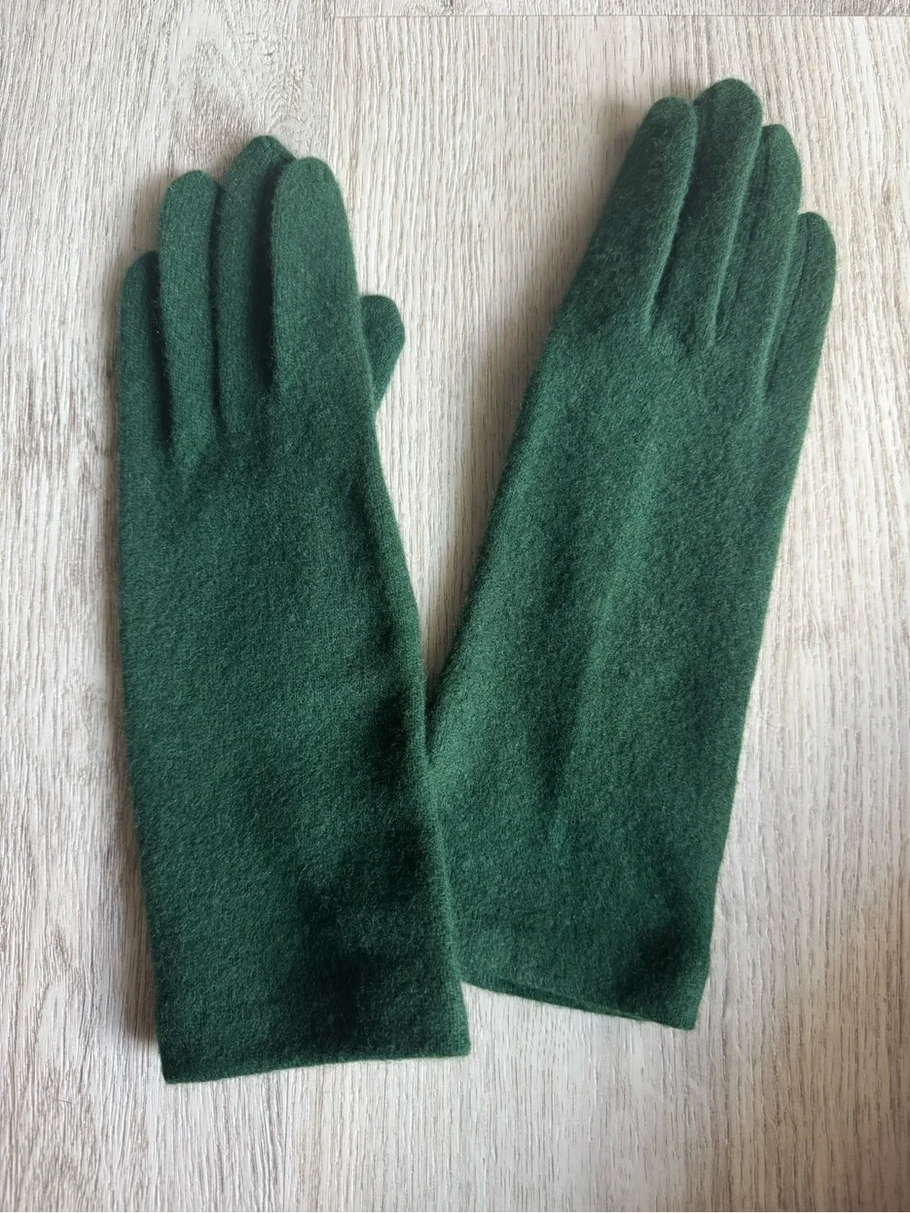 Vintage Dark Forest Green Morgan Taylor Lambswool Blend Warm Wool Winter Gloves